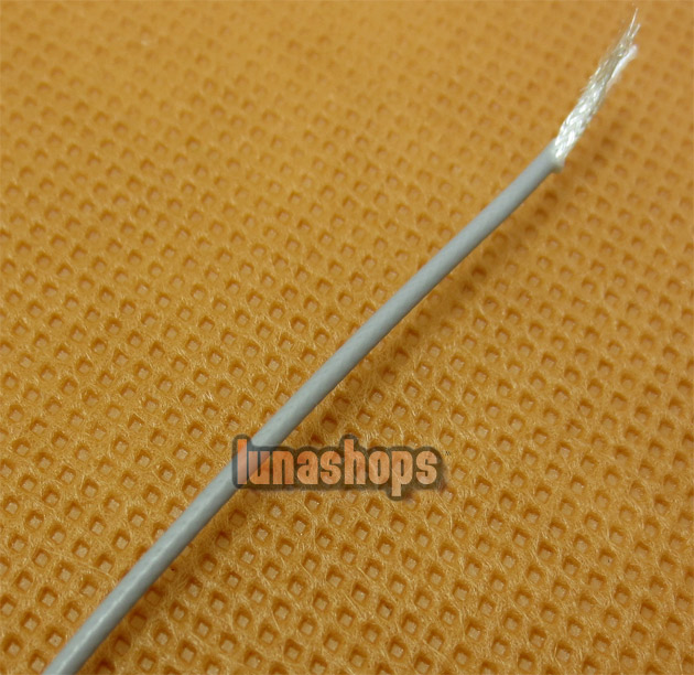100cm Grey Skin Silver Plated + Shield Layer Speaker Audio Signal DIY Cable Dia:1.1mm