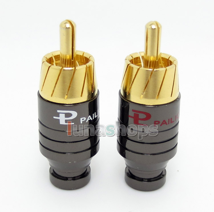 2pcs Pailic Pailiccs RCA Male Plug Golden Plated solder type Adapter For DIY Custom