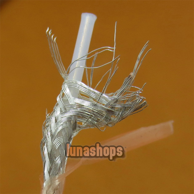 100cm Slim Skin Silver Plated + Shield Layer Speaker Audio Signal DIY Cable Dia:2.4mm