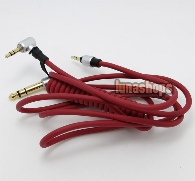 6.5mm + 3.5mm red headphone cable for Monster Headphone Beats Detox PRO Solo