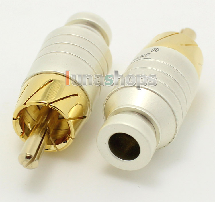 2pcs Goldsnake RCA 6085 Male Plug Golden Plated solder type Adapter For DIY Custom