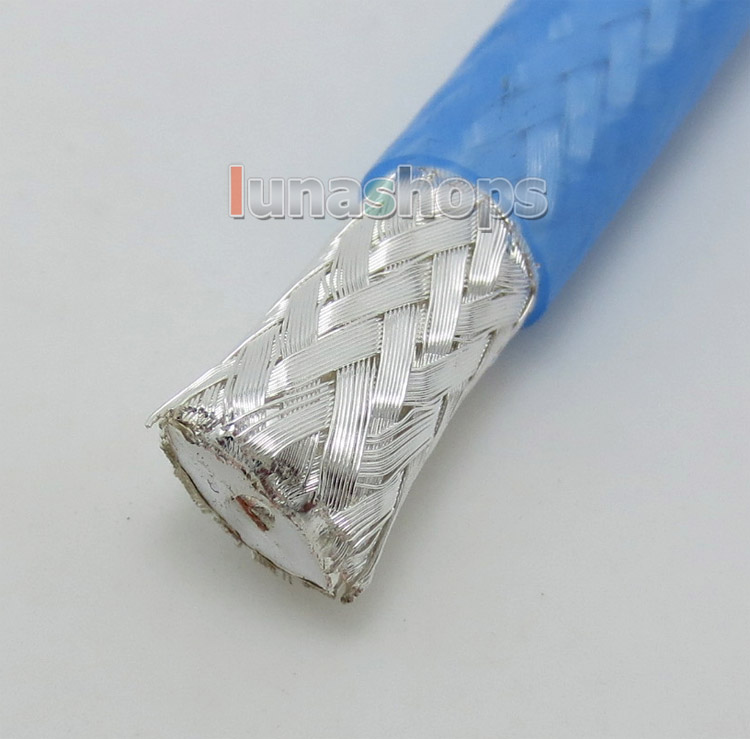 100cm Blue Skin Silver Plated + Shield Layer Speaker Audio Signal DIY Cable Dia:0.75cm RG800
