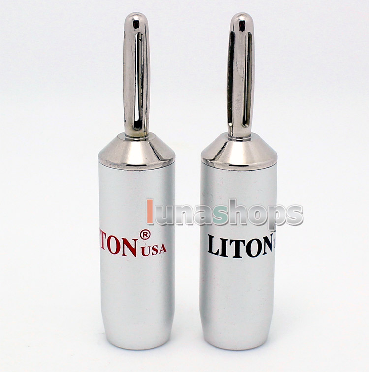 2pcs LITON Banana 1006s Male Plug Rodium Plated solder type Adapter For DIY Custom