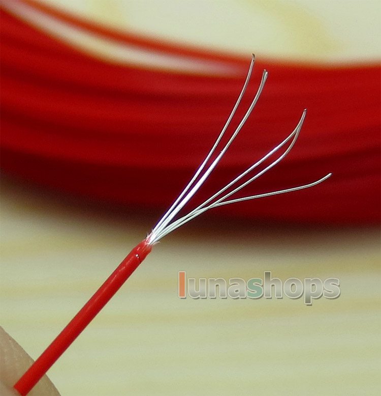 Red 100m 30AWG Pailic Silver Plated + 5n OCC Signal  on Wire Cable 7/0.1mm2 Dia:0.65mm For DIY Hifi