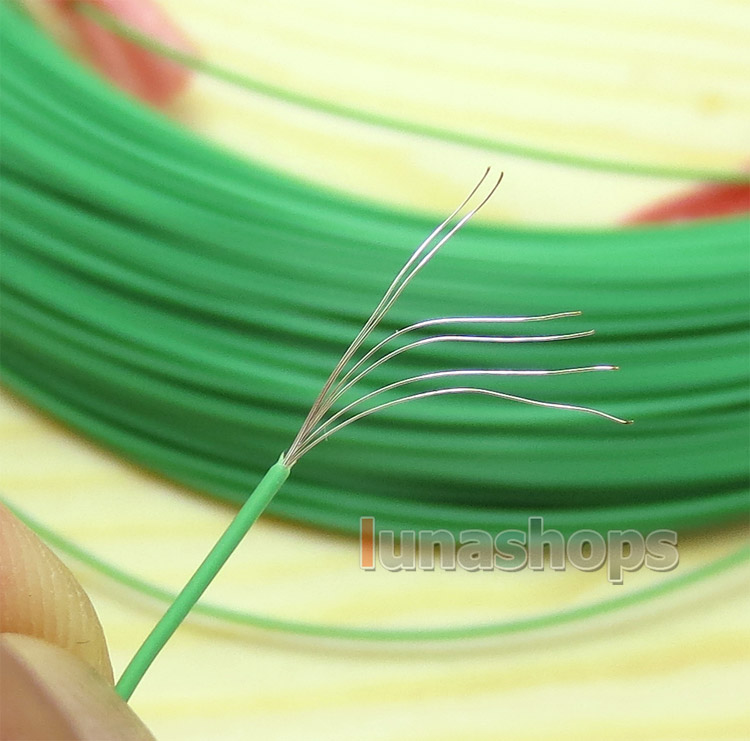 Green 100m 30AWG Pailic Silver Plated + 5n OCC Signal   Wire Cable 7/0.1mm2 Dia:0.65mm For DIY Hifi