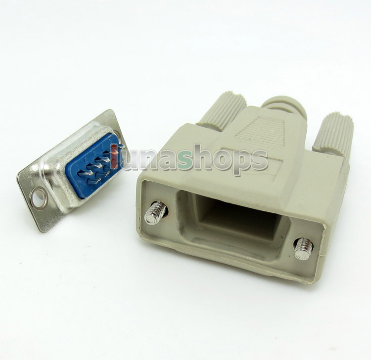 RS232 RS-232 DB9 9-Pin Socket DIY Serial Female Port DIY Adapter + Shell