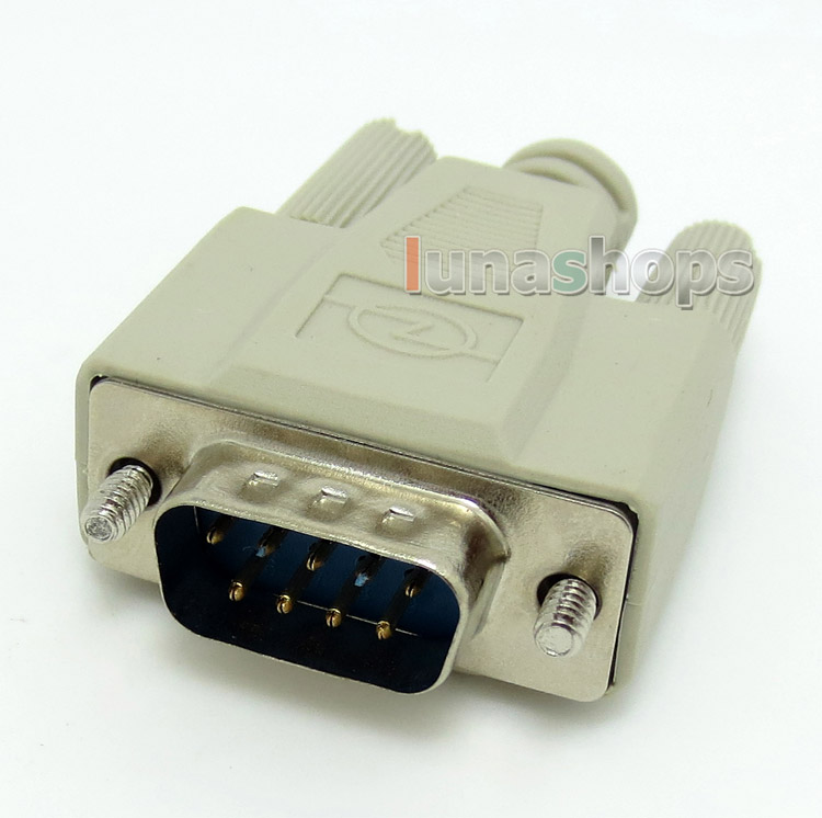 RS232 RS-232 DB9 9-Pin Socket DIY Serial Male Port DIY Adapter + Shell