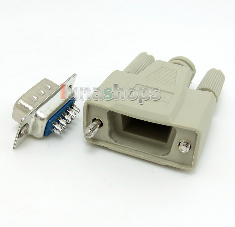 RS232 RS-232 DB9 9-Pin Socket DIY Serial Male Port DIY Adapter + Shell