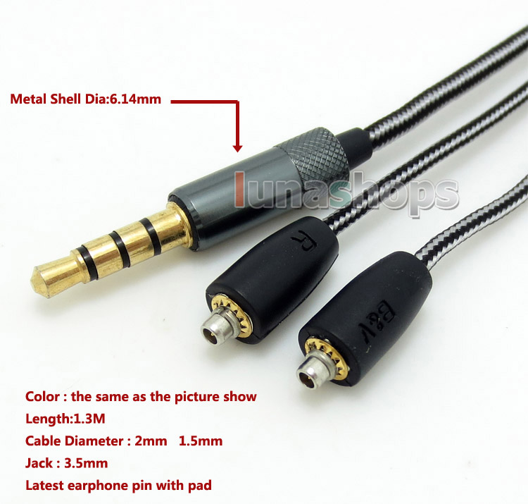 Earphone cable with Remote Mic connect iphone Android to Ultrasone IQ edition 8 julia Onkyo ES-FC300 ES-HF300 es-cti300 Fostex TE-05