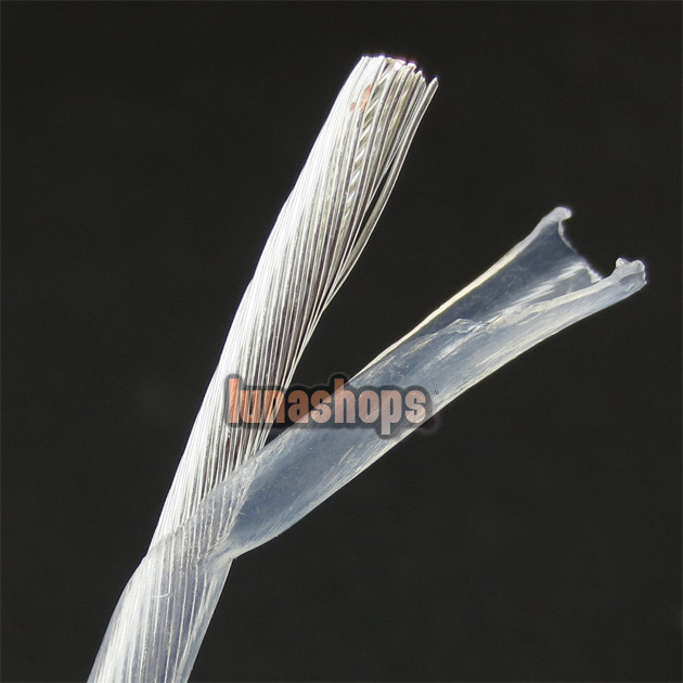 100cm Clear   Skin Silver Plated   Speaker Audio Signal DIY Cable Dia:3.3mm 