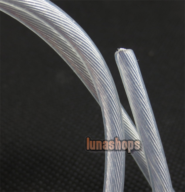 100cm Clear   Skin Silver Plated   Speaker Audio Signal DIY Cable Dia:3.3mm 