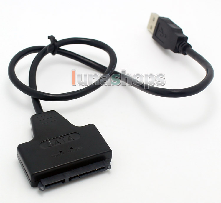 1 USB 2.0 to SATA 7+15 Pin 22Pin Adapter Cable For 2.5" HDD Hard Disk Drive