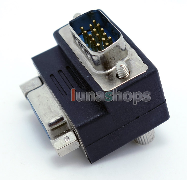 90 Degree Right Angle 15 Pin VGA SVGA Male to Female Converter Angle Adapter