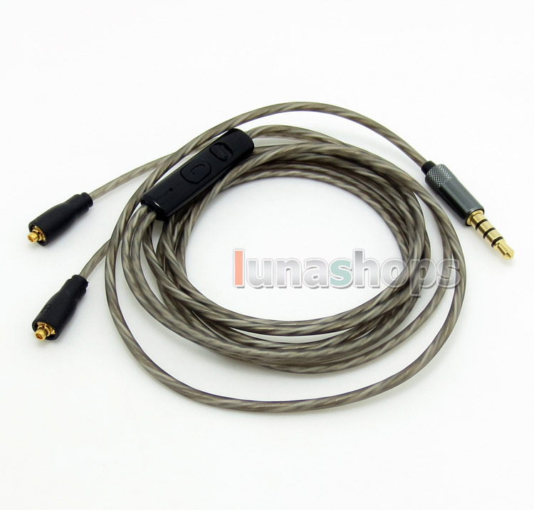 1.3m Silver Plated + 5N OFC 3.5mm Earphone cable with Mic For Westone W60 W50 W40 W30 W20