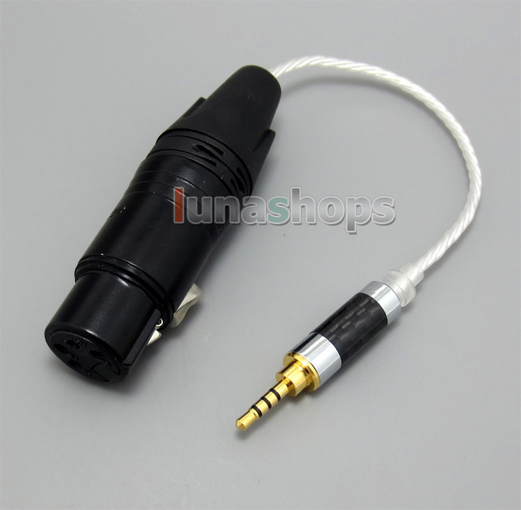 TRRS 2.5mm Balanced To 4pin XLR Female  Silver Cable For VentureCraft Soundroid Headphone Amplifier Vantam DSD