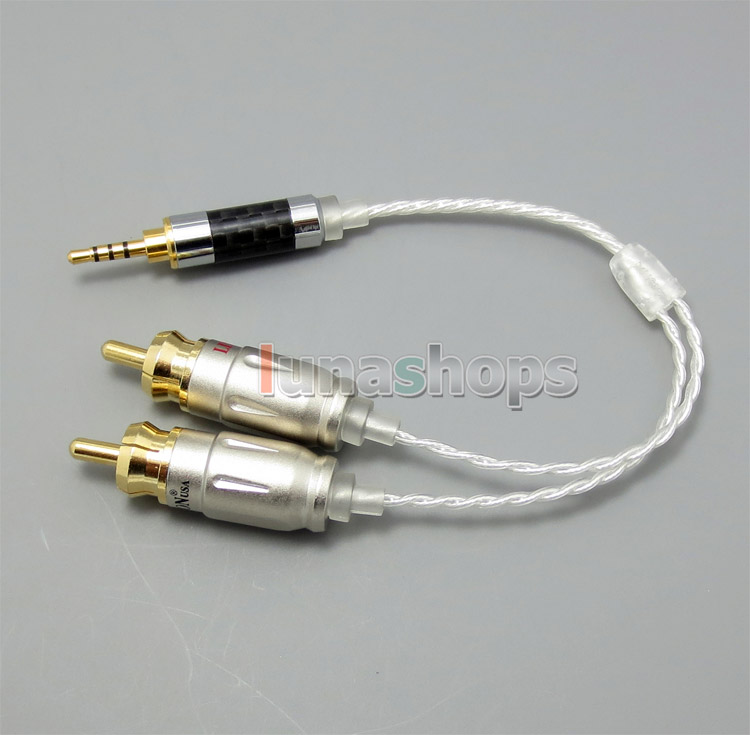 TRRS 2.5mm Balanced To 2 RCA Male Audio Adapter Silver Cable For IRIVER AK240 AK240ss