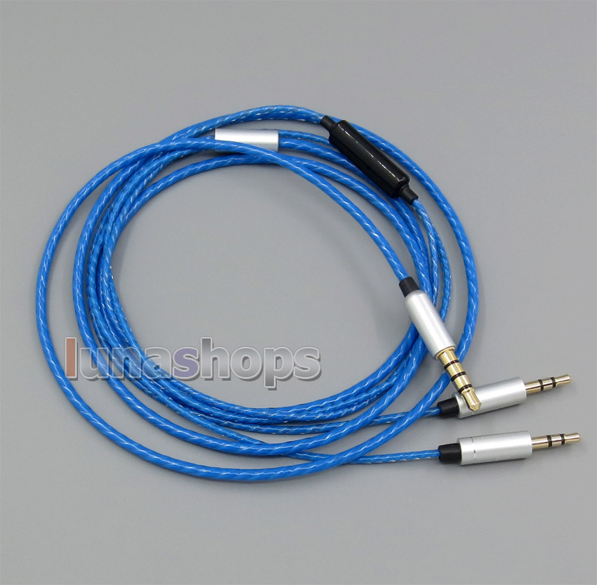 Blue 5N OFC With Mic Remote Cable For Sol Republic Master Tracks HD V8 V10 V12 X3 Headphone