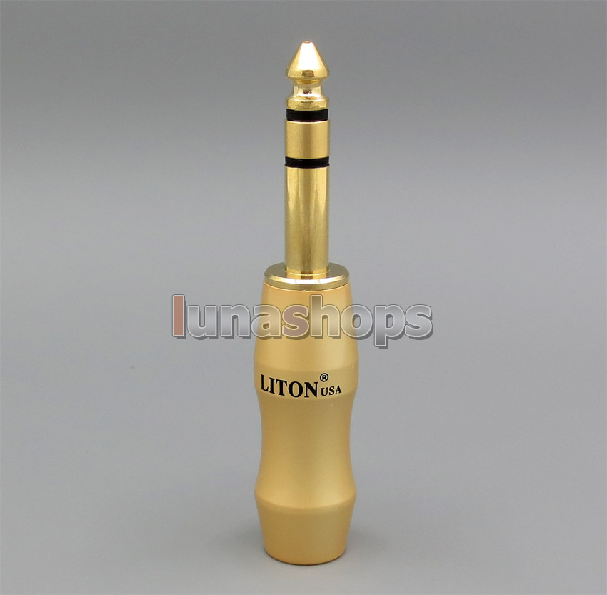 LITON 6.5mm 6.35mm Stereo LT-56 Male Plug Golden Plated solder type Adapter 