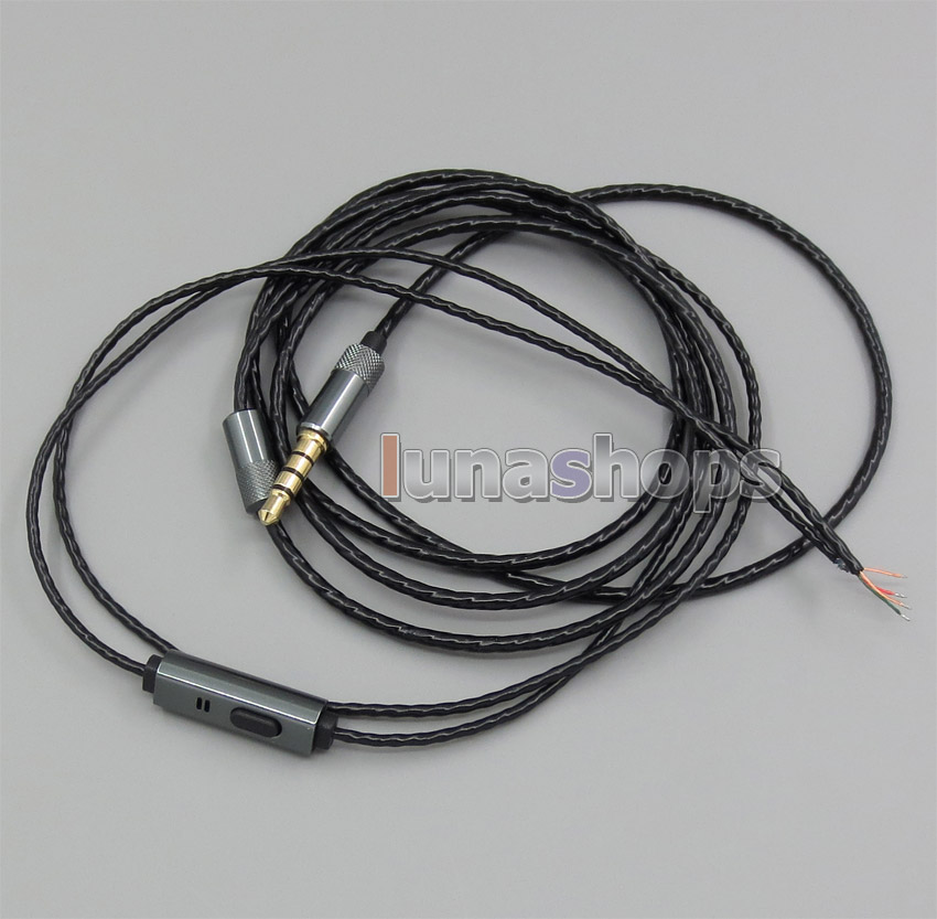 Semi-Finished Earphone Repair Custom DIY Cable For Black Soft + Metal Housing Remote