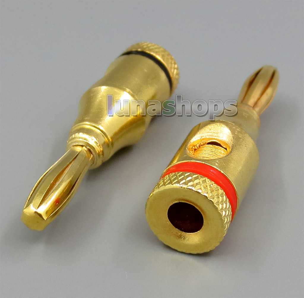 2pcs Full Metal Bulk Banana Plug Adapter For Repair DIY Custom Audio Speaker cable
