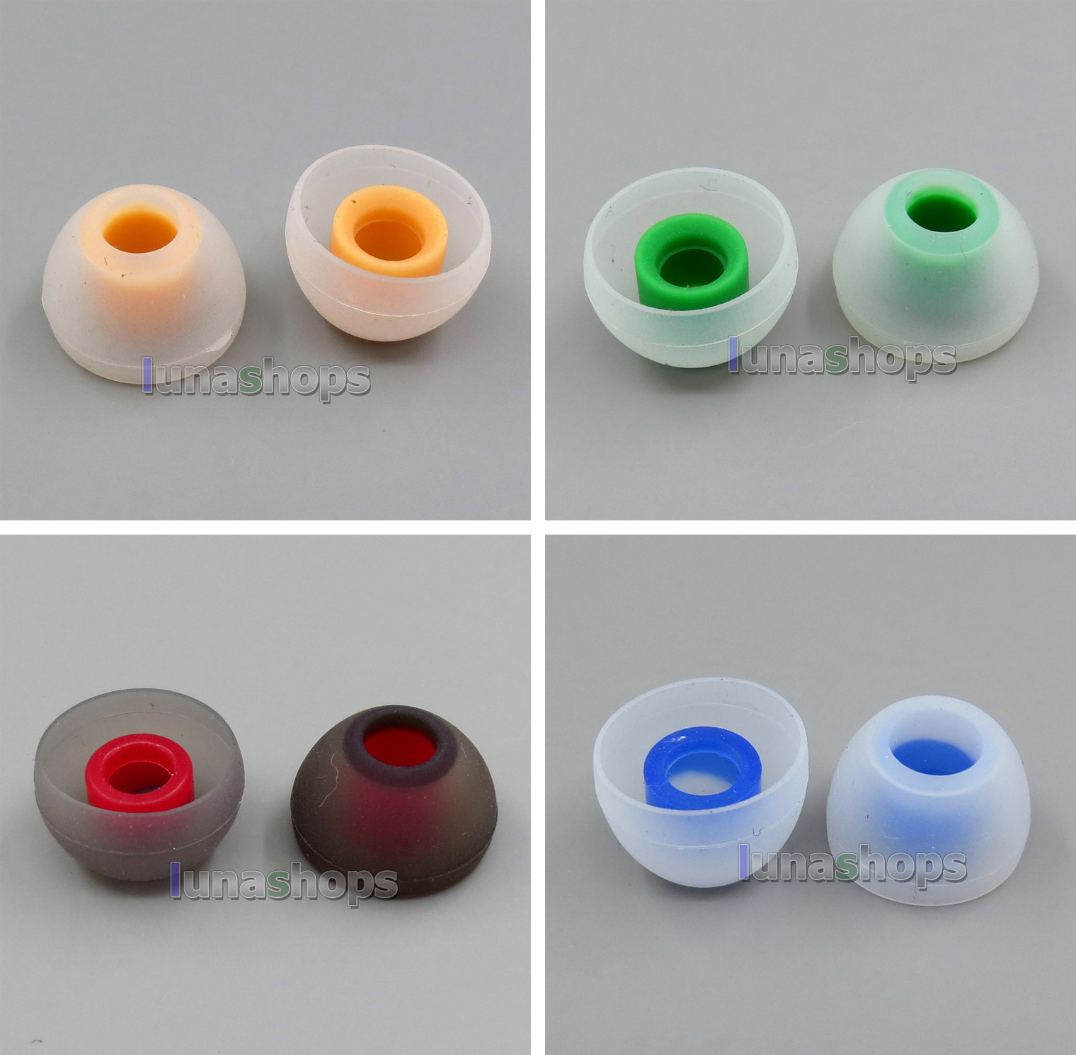 5 Pair Bulk Earphone Double Color Tips With Plastic Tube For Sony JVC Sennheiser etc.