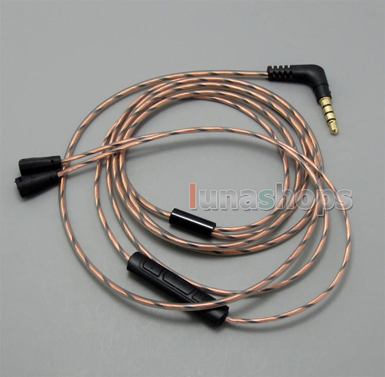 With Mic Remote Volume Hi-OFC Earphone Cable For For Sennheiser IE8 IE8i Iphone Android OS