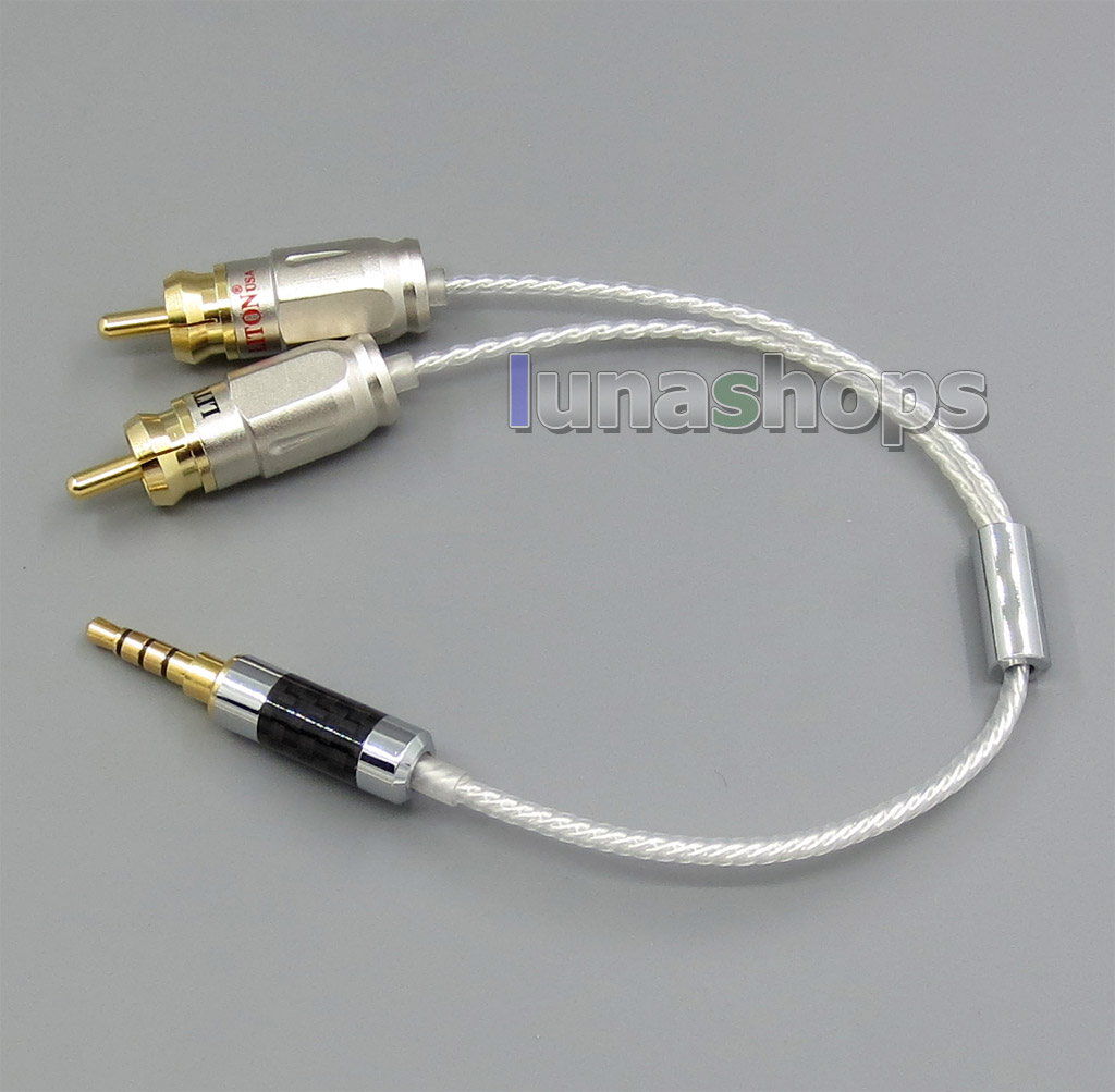 3.5mm 4poles Silver Plated TRRS Re-Zero Balanced Plug To 2 RCA Cable For Hifiman HM901 HM802 Headphone Amplifier