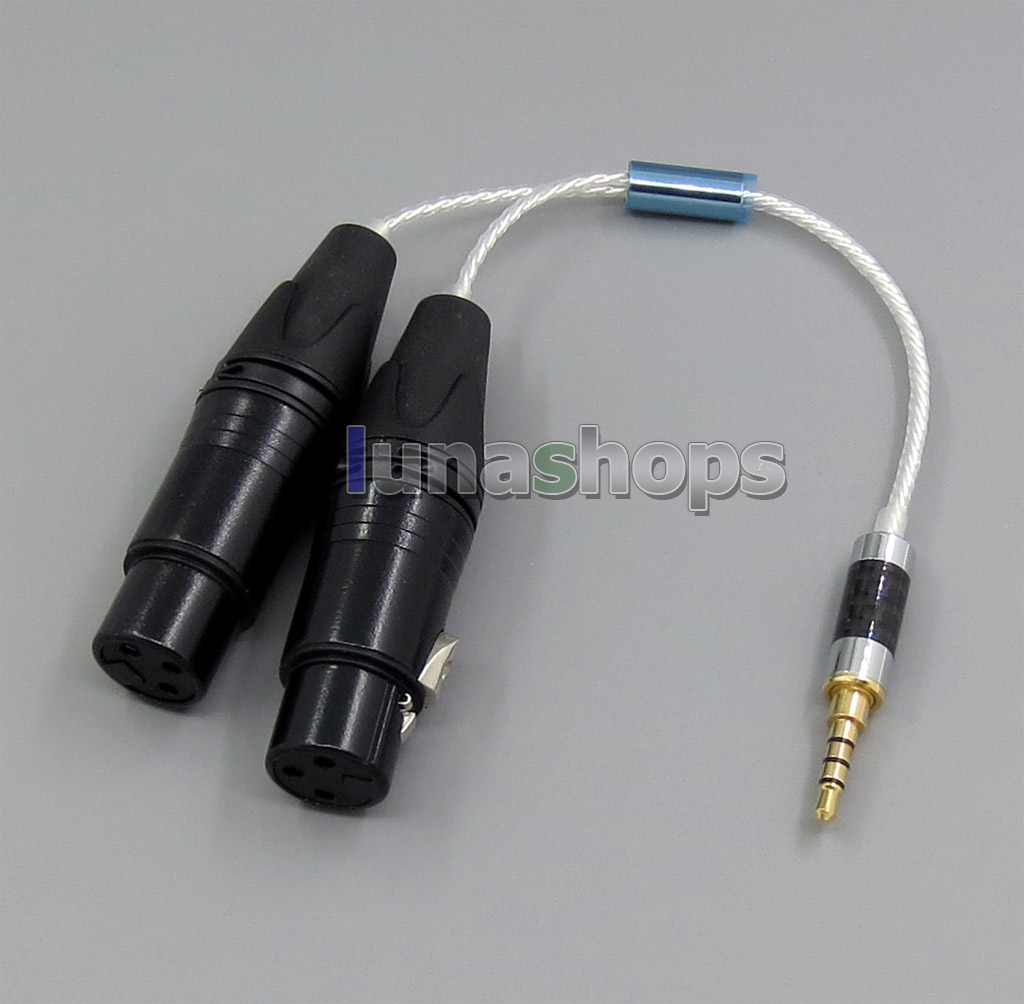 3.5mm Silver Plated TRRS Re-Zero Balanced Plug To 2 XLR Cable For Hifiman HM901 HM802 Headphone Amplifier