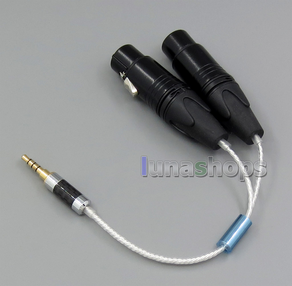3.5mm Silver Plated TRRS Re-Zero Balanced Plug To 2 XLR Cable For Hifiman HM901 HM802 Headphone Amplifier