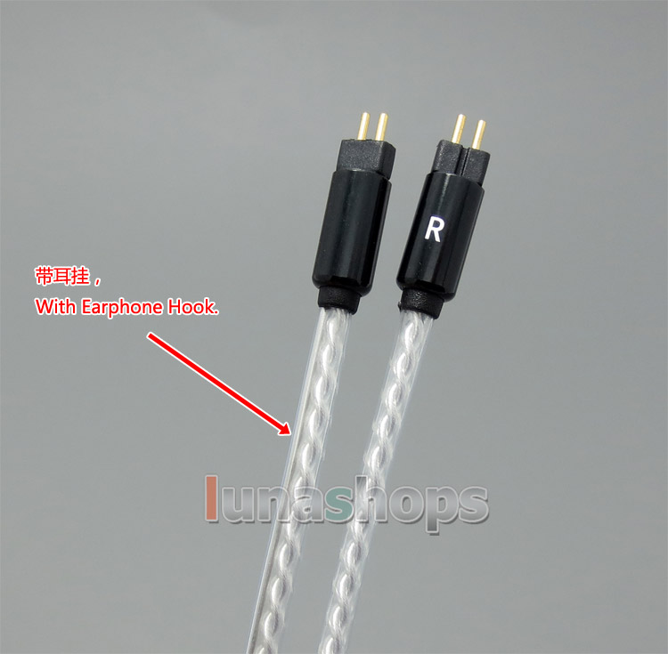 With Earphone Hook Silver Plated Cable For Westone ES3X ES5 UM2 UM3XRC UM3x W4R