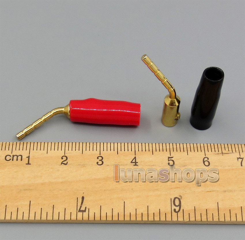 2pcs 270 Degree Nakamichi Butterfly Pin Banana Plug Adapter Right Angle