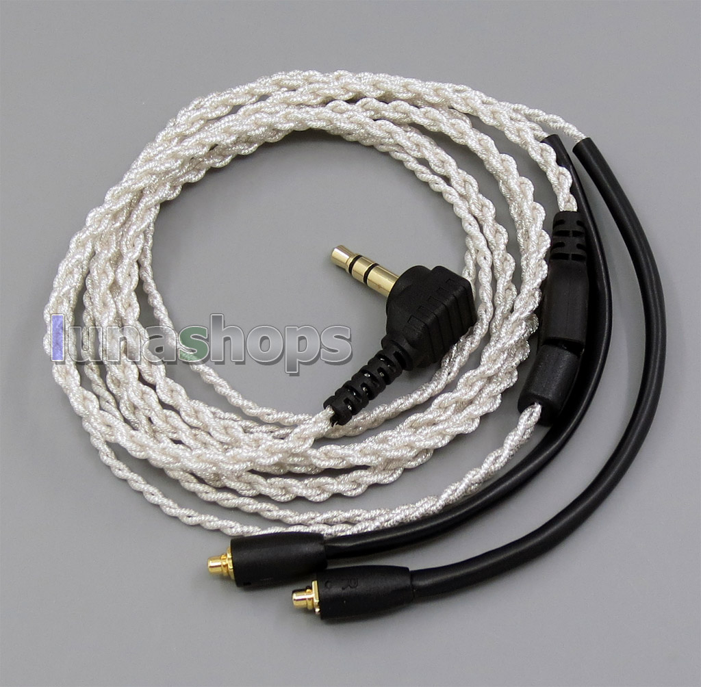 With Earphone Hook Silver Foil Plated PU Skin Cable For SE215 SE315 SE425 SE535 SE846