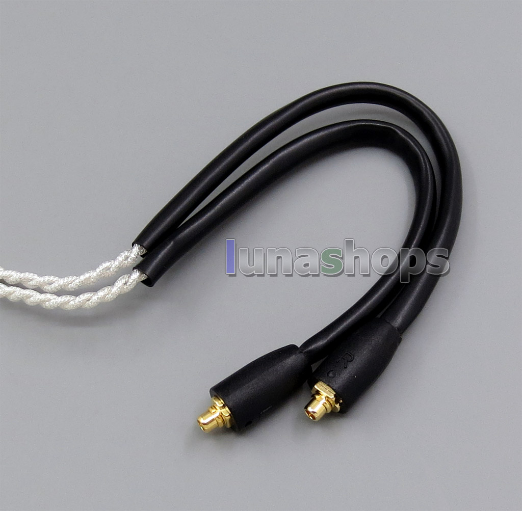 With Earphone Hook Silver Foil Plated PU Skin Cable For SE215 SE315 SE425 SE535 SE846