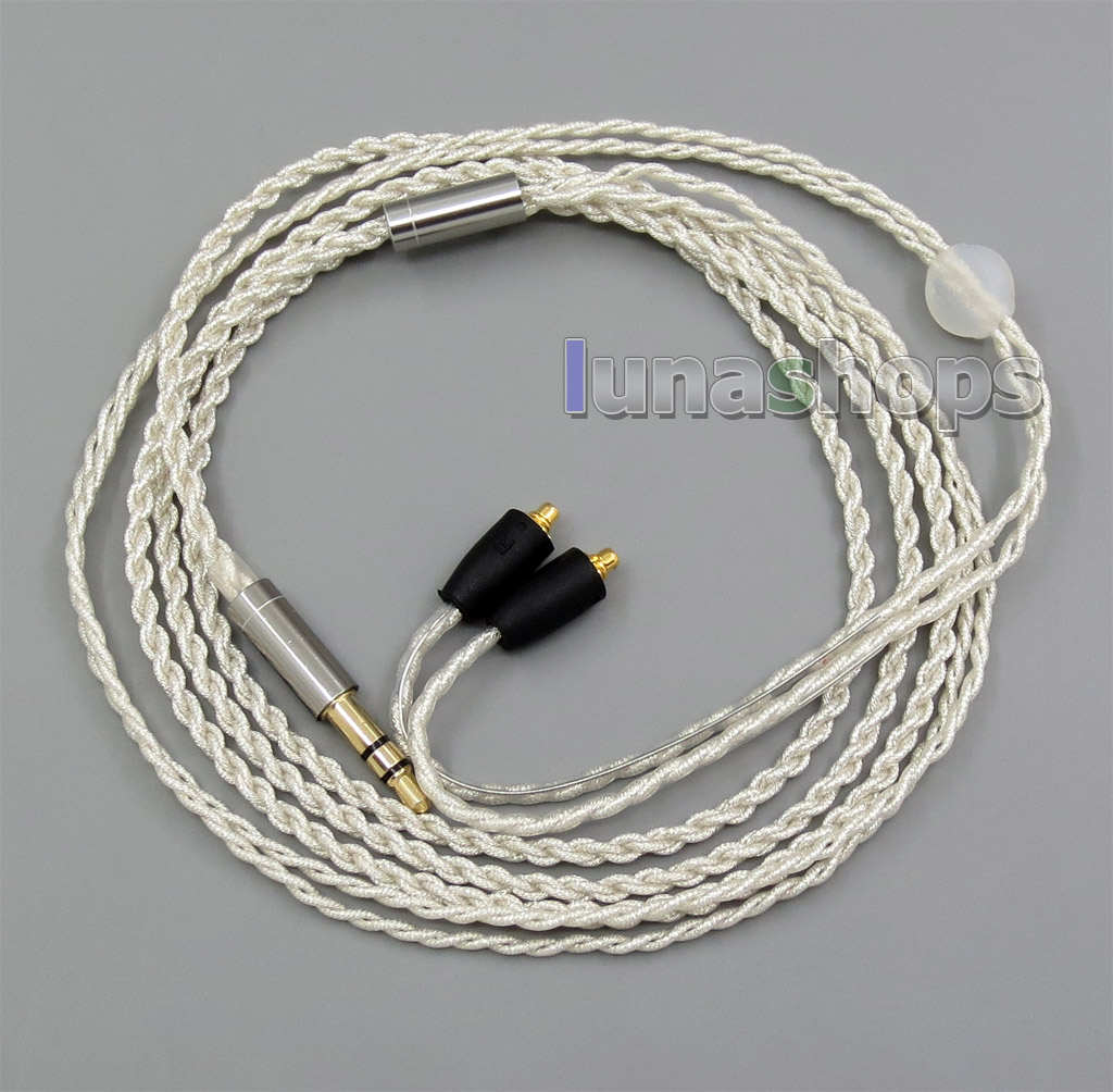 With Earphone Hook Silver Foil Plated OCC PU Skin Cable For Shure SE215 SE315 SE425 SE535 SE846