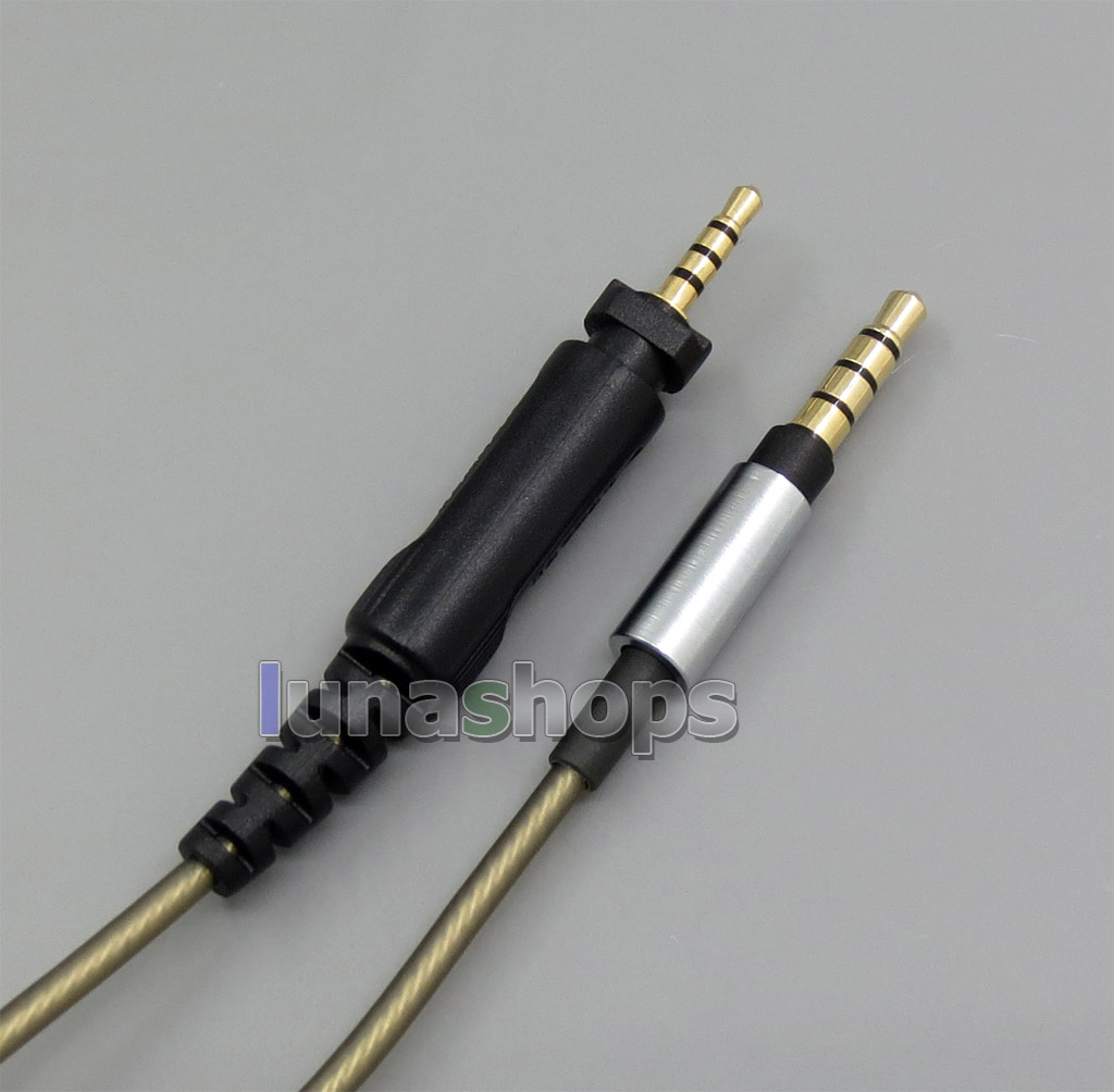 Silver Plated Cable with volume Remote Mic for SHURE SRH440 SRH840 SRH940 SRH750DJ headphone