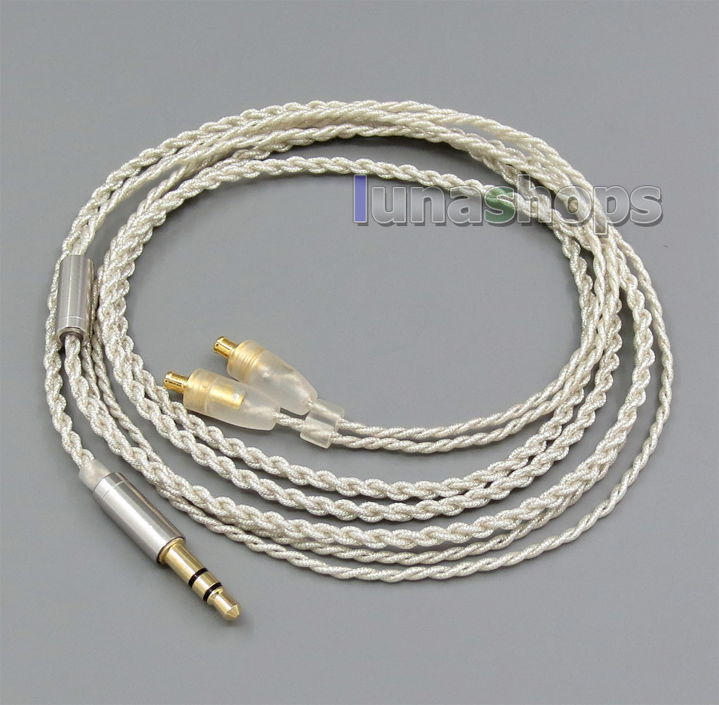 3.5mm Earphone Silver Foil Plated PU Skin Cable For Audio-Technica ATH-CKS1100 ATH-E40 ATH-E50 ATH-E70 ATH-ESW950 