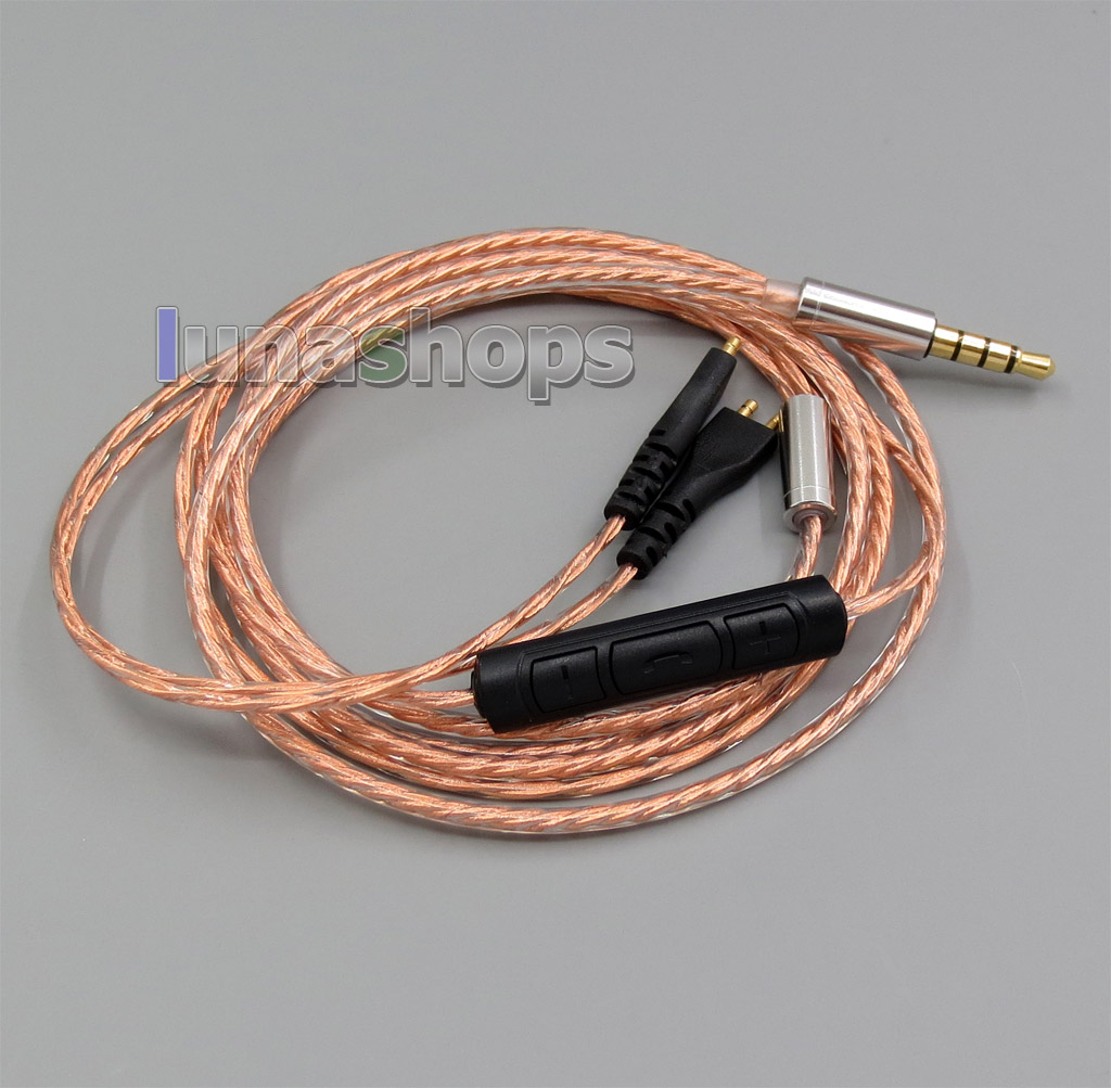 With Mic Remote Shielding Earphone Cable For Sennheiser HD25 HD 25-1 HD25-1 II HD25-13 HD25-C