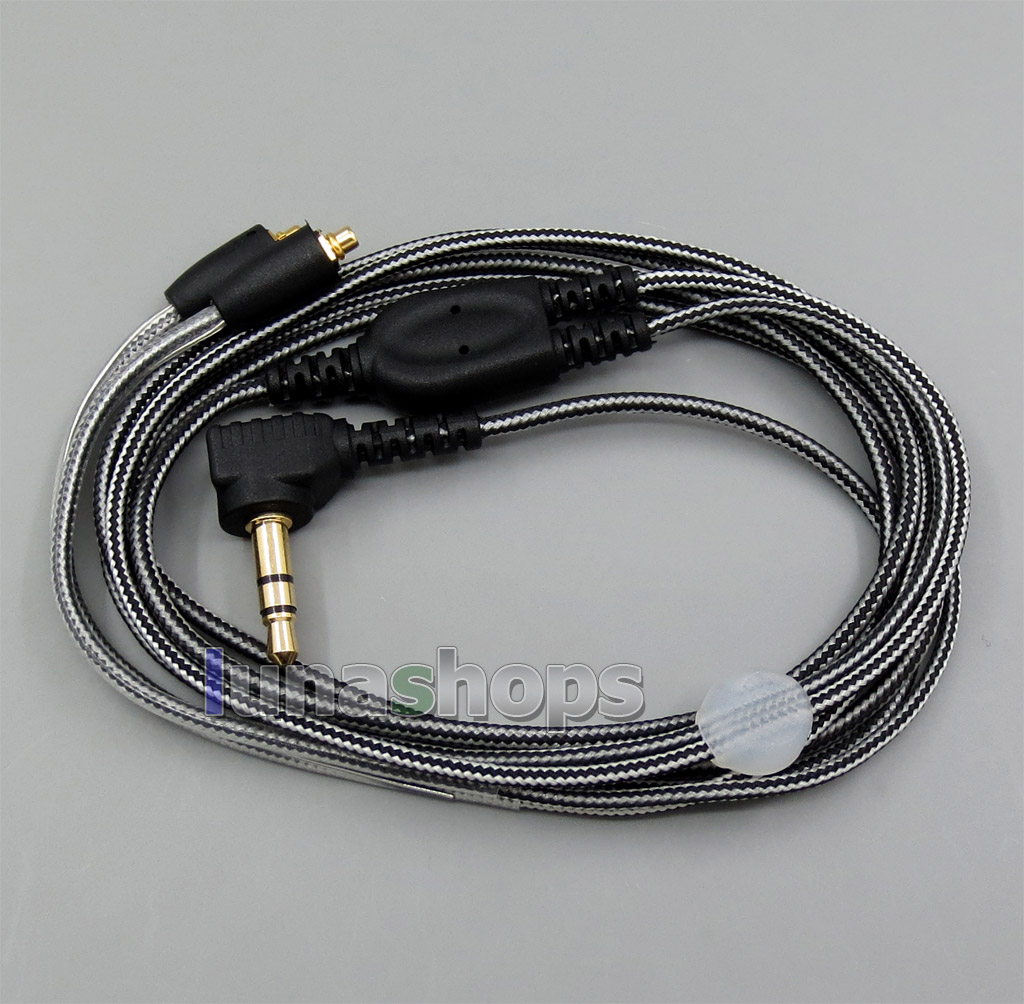 Black And White With Earphone Hook Audio Cable For Shure se215 se315 se425 se535 Se846