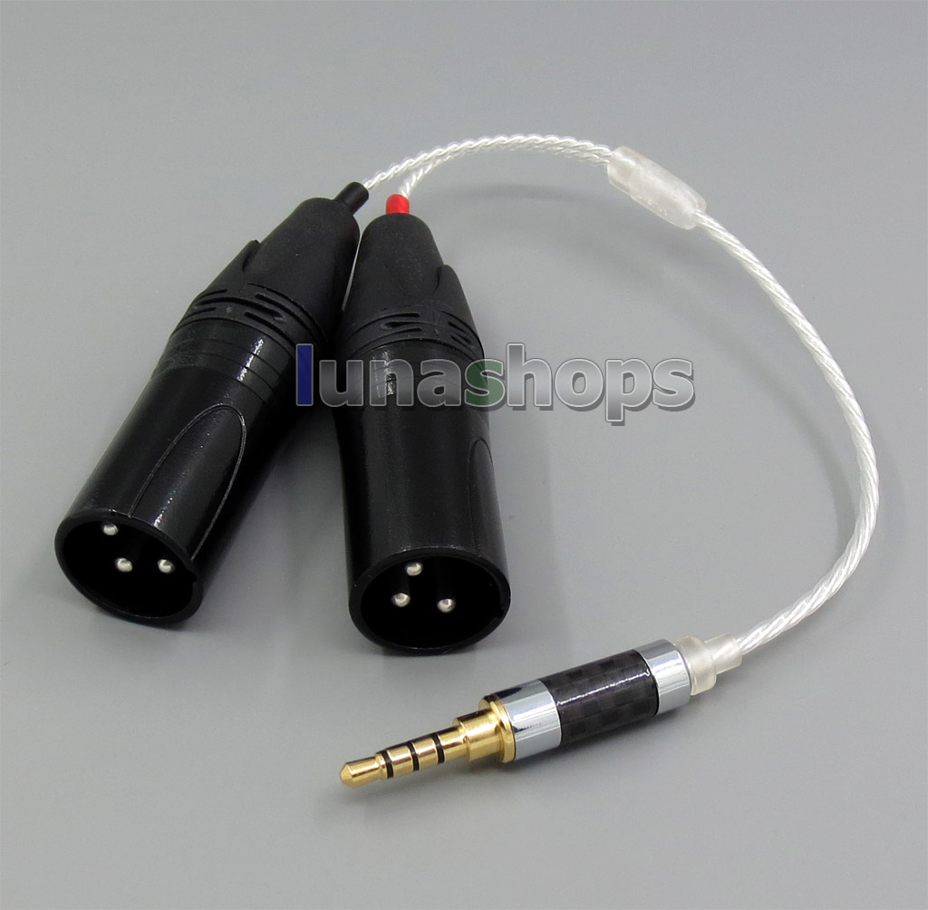 3.5mm Silver Plated TRRS Re-Zero Balanced To Dual 3pin XLR Male Cable For Hifiman HM901 HM802 Headphone Amplifier