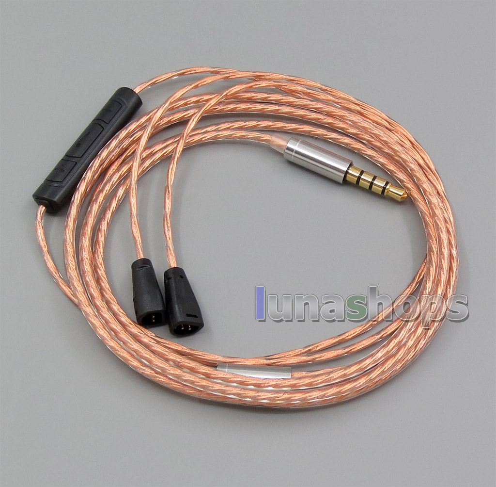With Mic Remote Copper Shielding Earphone Cable For Sennheiser IE8 IE8i