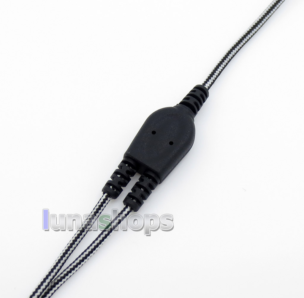 Black And White + Mic Remote Earphone Hook Audio Cable For Sennheiser IE8 IE8i