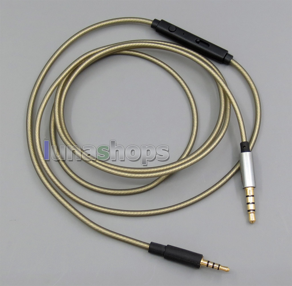1.2m 3.5mm To 2.5mm Headphone Silver Plated Mic Remote Cable For  Bose QC15 QC25 OE2 OE2i AE2 AE2i AE2w SoundLink 
