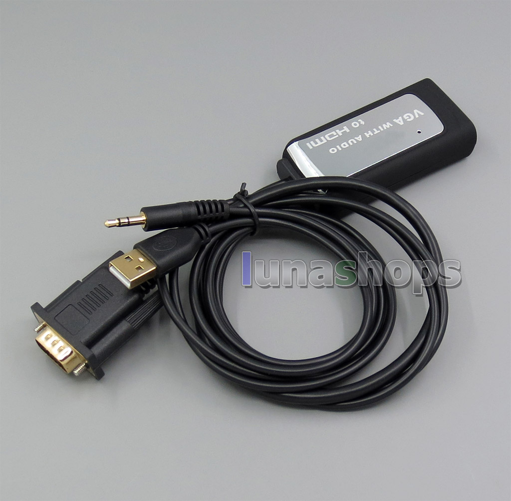 HDMI Female To 2 RCA AV + VGA Male Audio Video Converter Adapter Cable With Chip