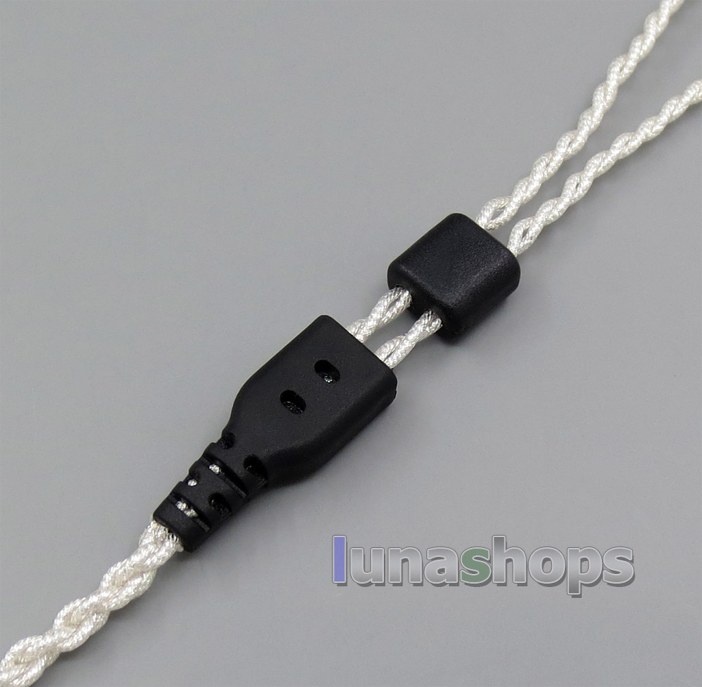 With Earphone Hook Silver Foil PU Skin Cable For Ultimate Ears UE TF10 SF3 SF5 5EB 5pro TripleFi 15vm Black