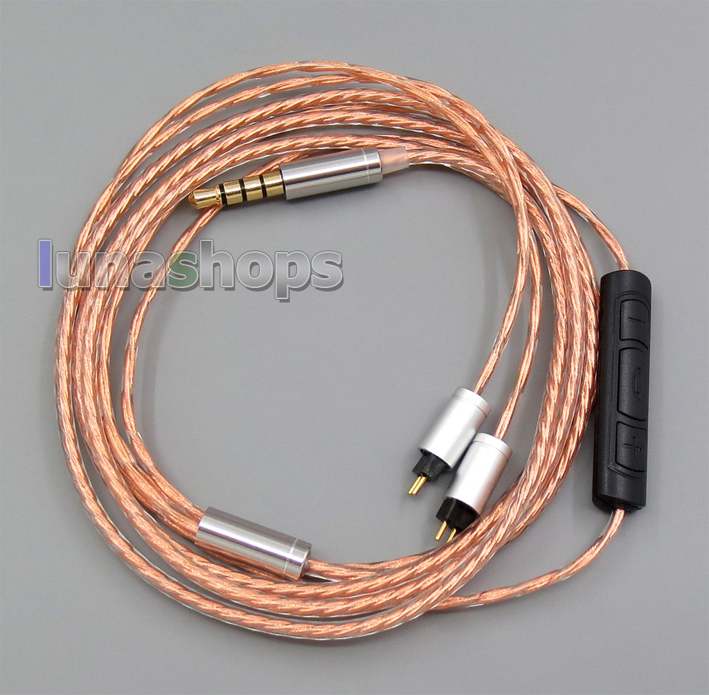 With Mic Remote Shielding Earphone Cable For Westone ES3X ES5 UM2 UM3XRC UM3x W4R