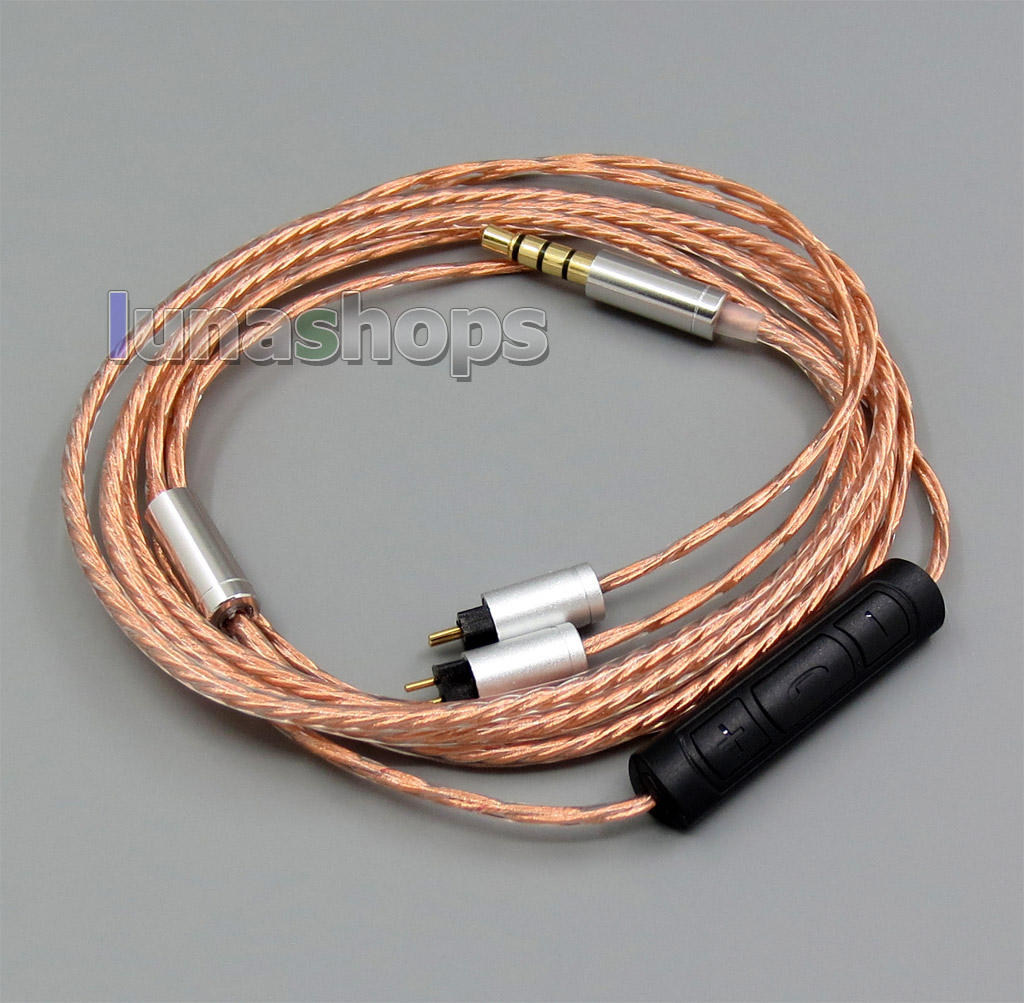 With Mic Remote Shielding Earphone Cable For Westone ES3X ES5 UM2 UM3XRC UM3x W4R