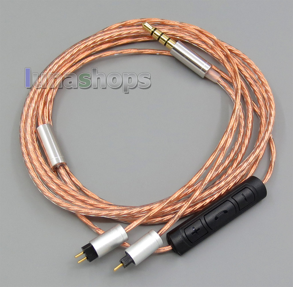 With Mic Remote Shielding Earphone Cable For Westone ES3X ES5 UM2 UM3XRC UM3x W4R