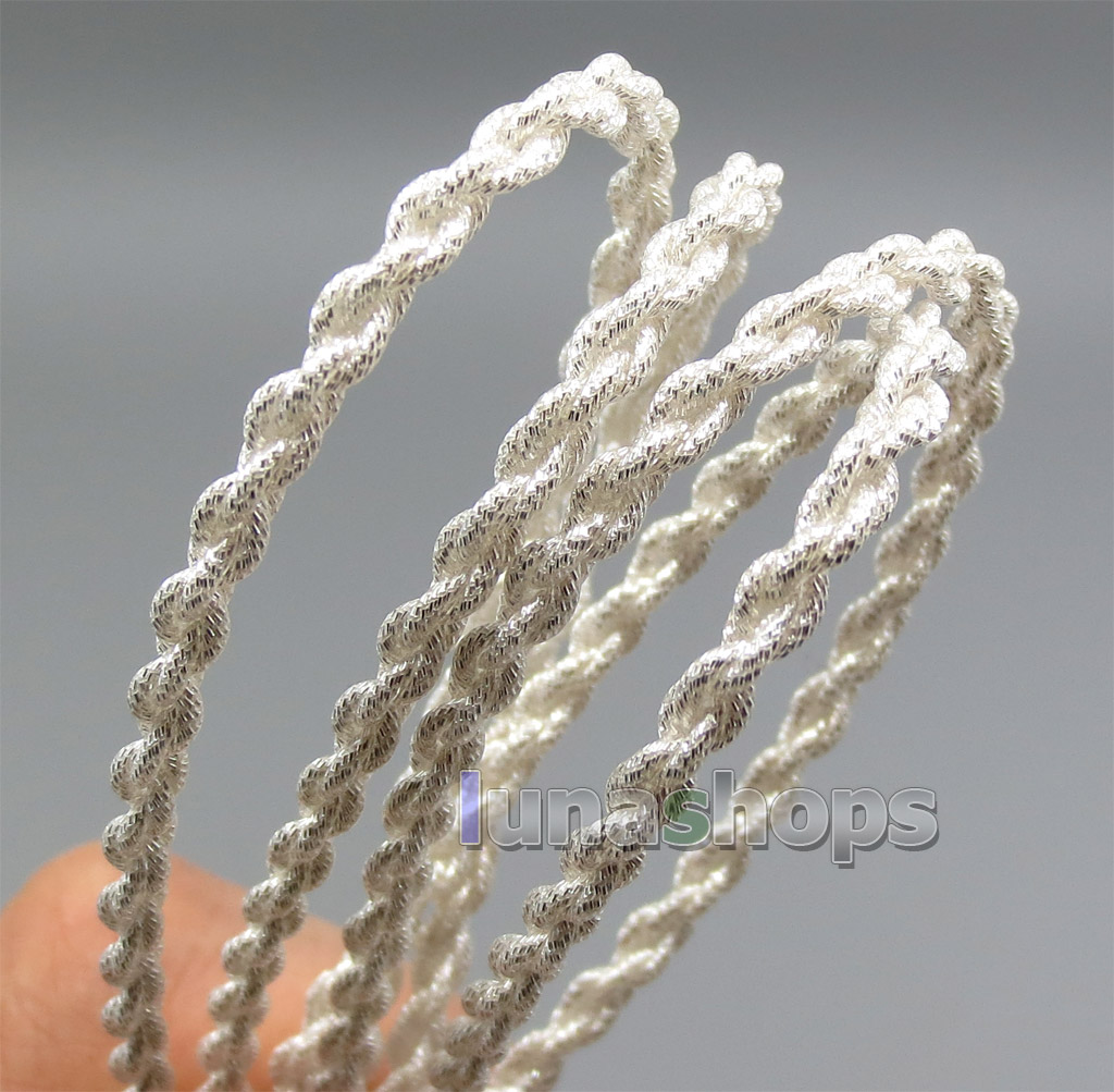 Semi-Finished Silver Foil PU Skin Cable For Custom Repair Earphone Headphone Wires