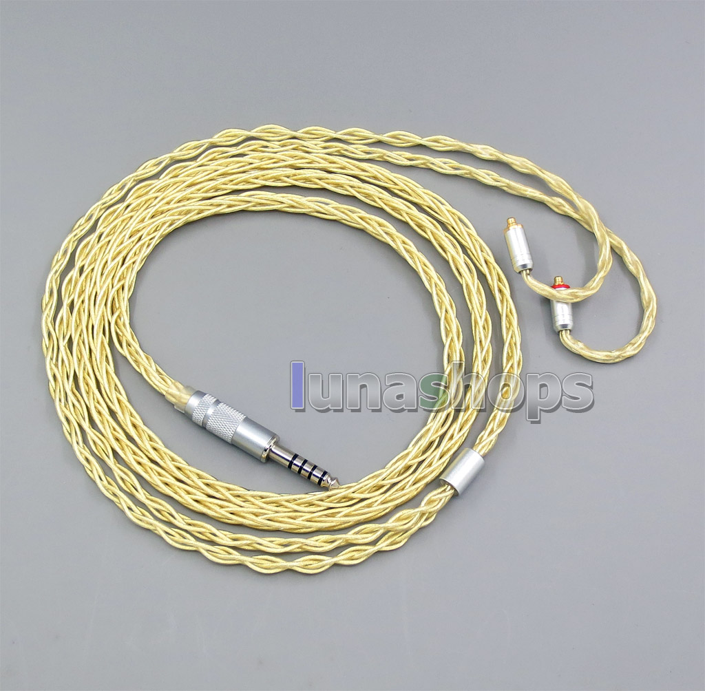 8 Cores Extremely Soft 7N OCC Pure Silver + Gold Plated Earphone Cable For Shure se535 se846 se425 se215 MMCX