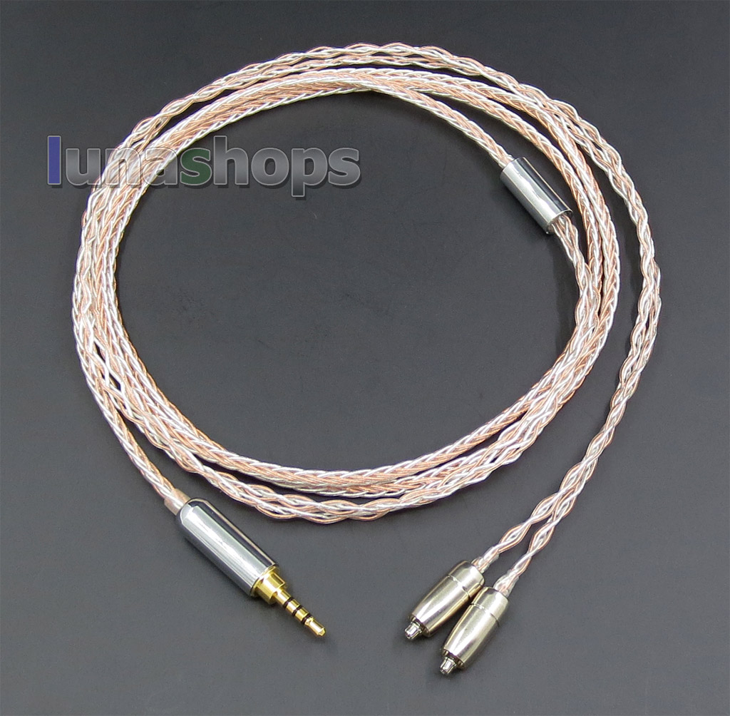 8 Cores PVC Soft Silver + OCC Mixed 2.5mm Earphone Cable For Shure se535 se846 se425 se215